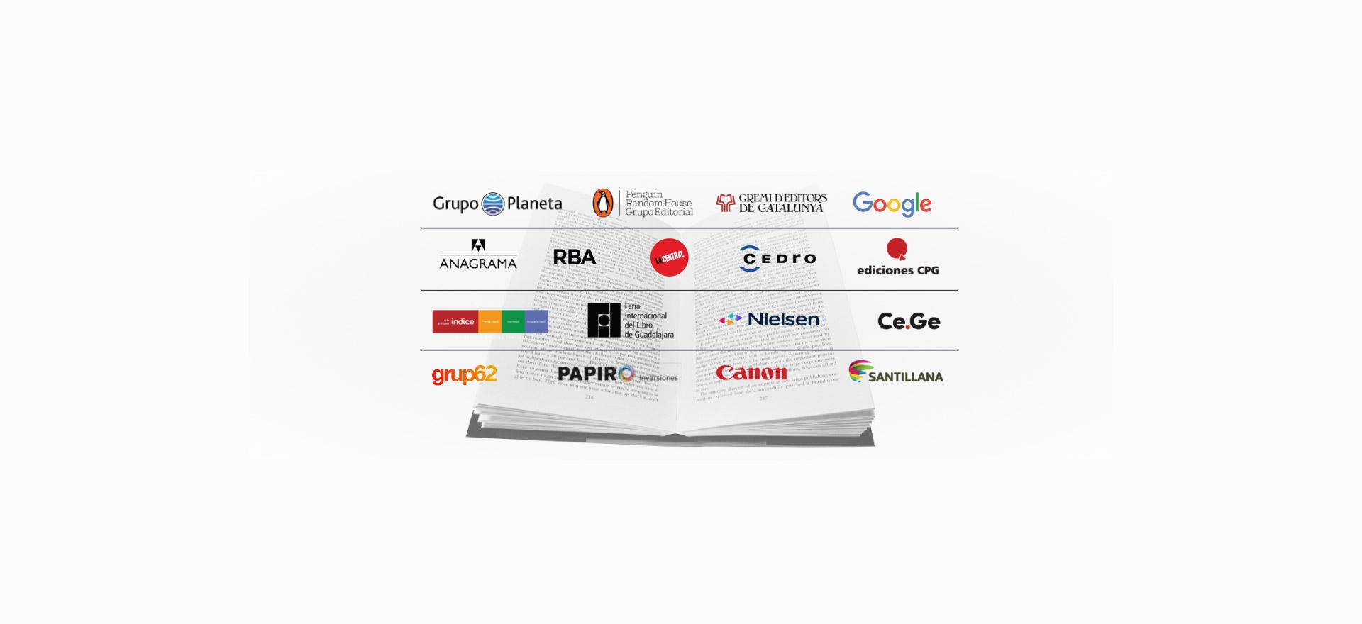 Logos de las empresas colaboradoras en el Máster en Edición