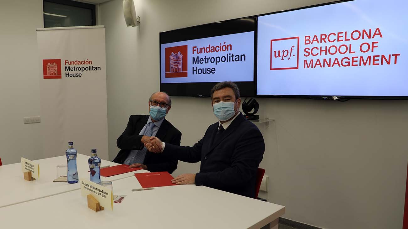 The president of the Metropolitan House Foundation, Rafael Angulo, and the general director of UPF-BSM, José M. Martínez-Sierra