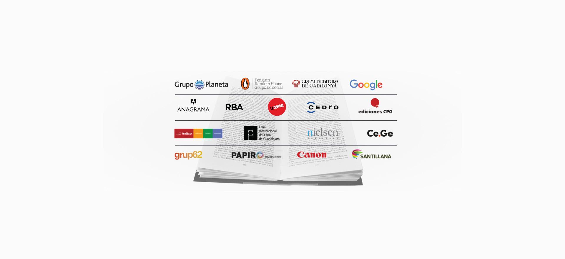 Logos de las empresas colaboradoras en el Máster en Edición